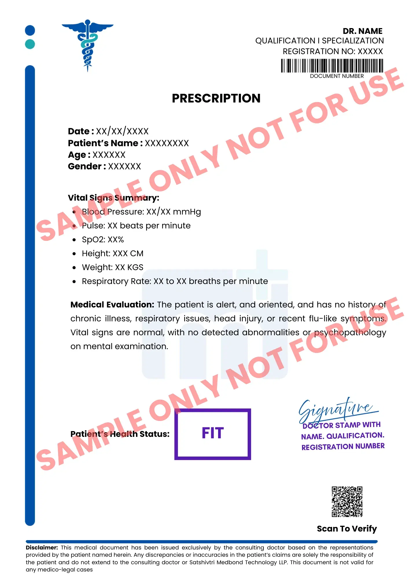 Sample of Fitness Prescription