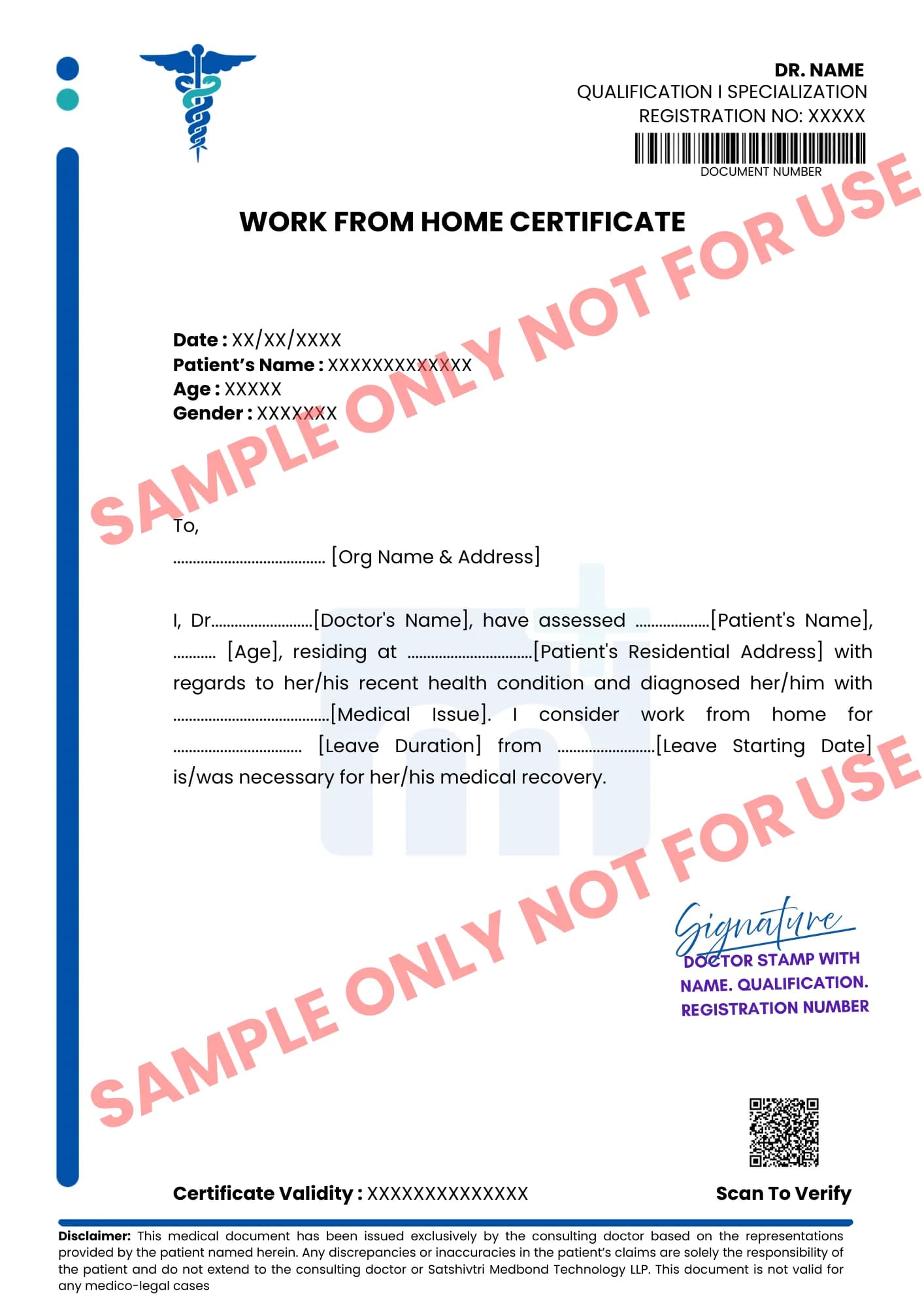 Sample of Work From Home Certificate